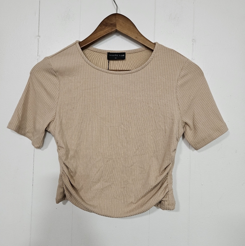 NWT White Fox Last One Standing Ribbed Crop